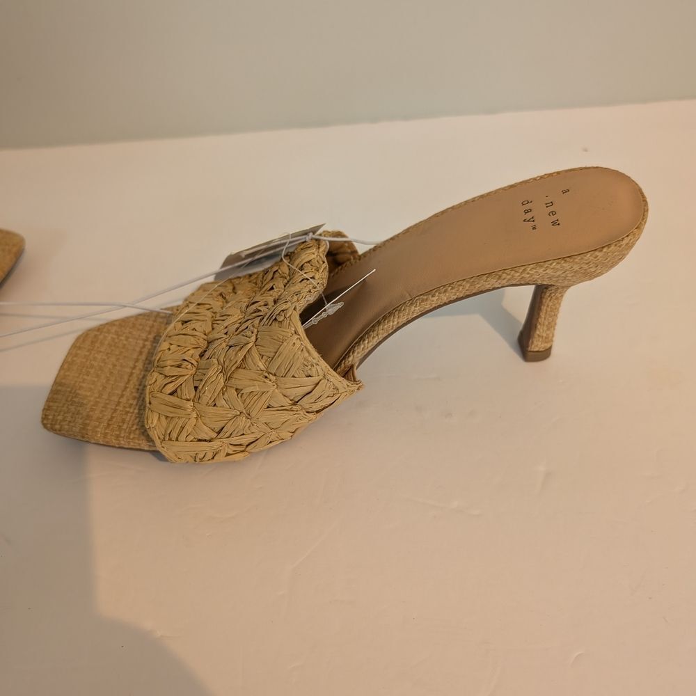 A New Day Tan Woven Sandals Size 8